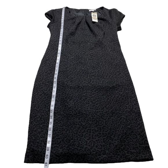 Charter Club Animal Print Knit Lined Dress with Belt Gray Sz 12 NWT - Picture 11 of 12